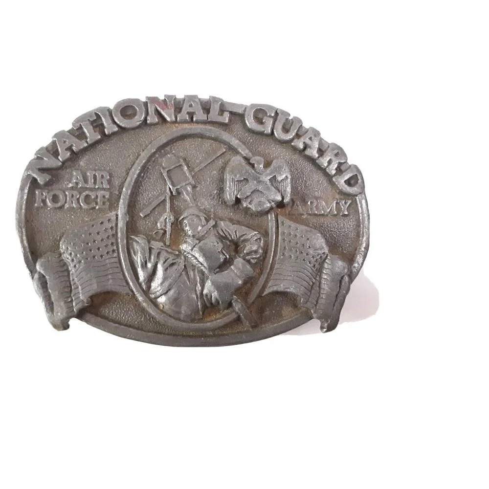 Bergamot Brass Works Belt Buckle Vtg‎ 1982 National Guard Air Force Army …